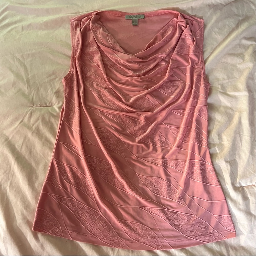 Roz & Ali Pink Cowl Neck Blouse